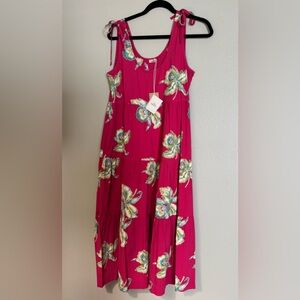 NWT Faherty Vibrant Pink Floral Dress